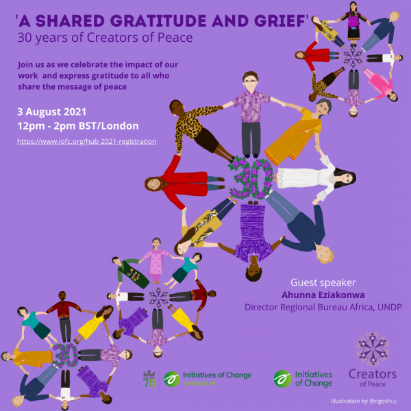 Gratitude et chagrin partagés - Les 30 ans de Creators of Peace - Femmes Artisans de Paix CoP 3 August social media tile.png