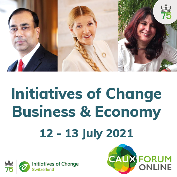 Initiatives of Change Business & Economy  ICBE 2021 square white background