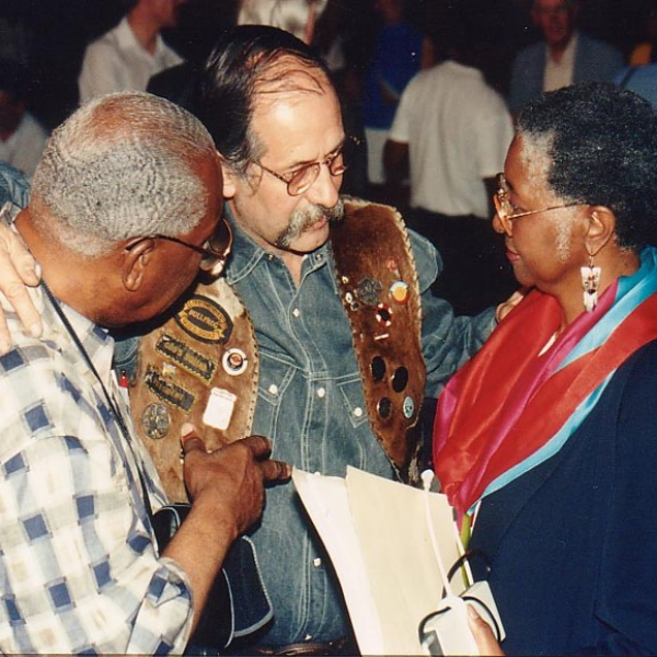 Hope in the Cities - Dr Robert Taylor (left, John Smith and Audrey Burton at Caux 1992