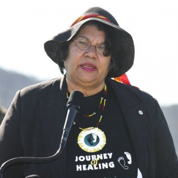 Ningali Cullen speaken at the dedication of a national memorial to the Stolen Generations 2004