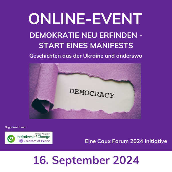 Demokratie neu erfinden - Start eines Manifests Manifesto for Peace DE